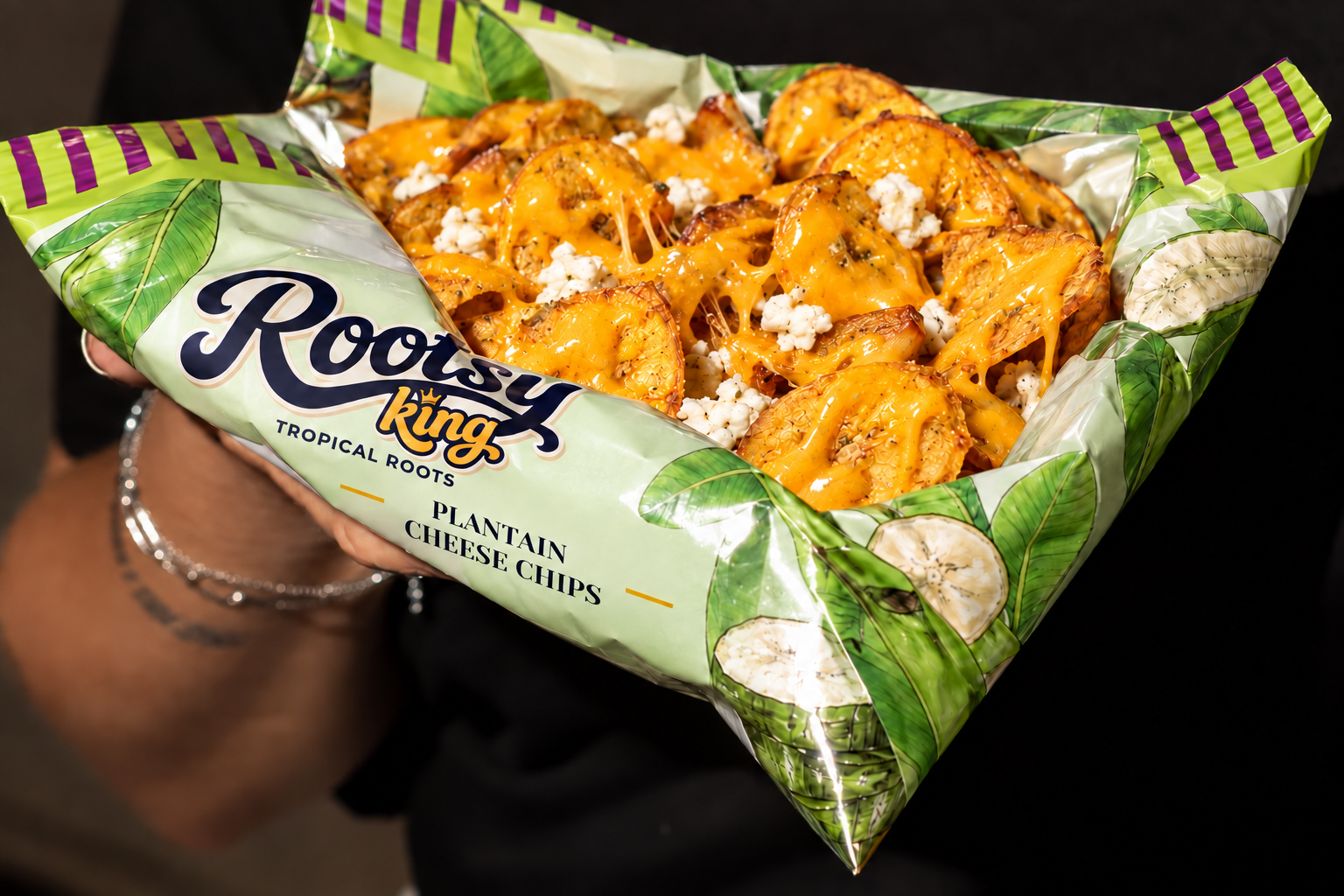 Double cheese plantain chips